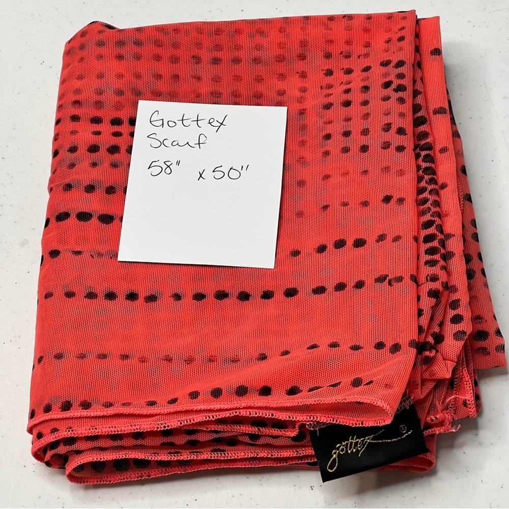 Gottex - Peachy and Black Leopard Print Wrap/Scarf - Picture 10 of 14